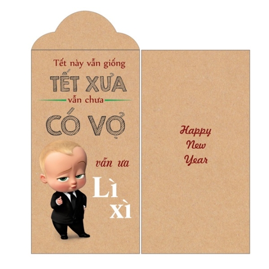 Bao Lì Xì giấy Kraft Nâu